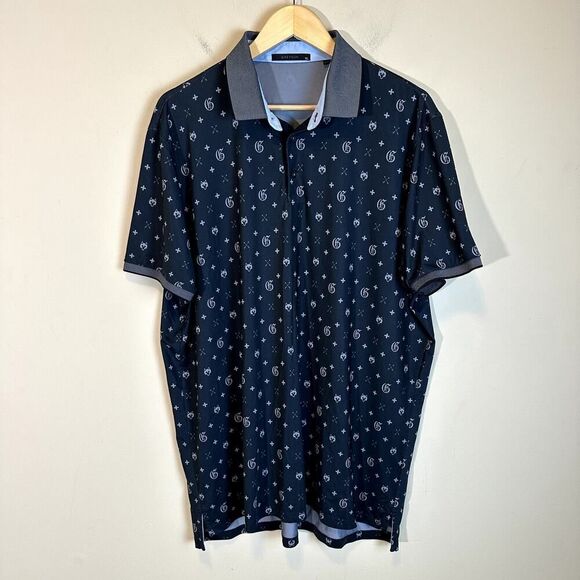 Greyson Lot of Two Black Wolf Pattern Purple Golf Polo Shirts Mens XL Read - Picture 1 of 11